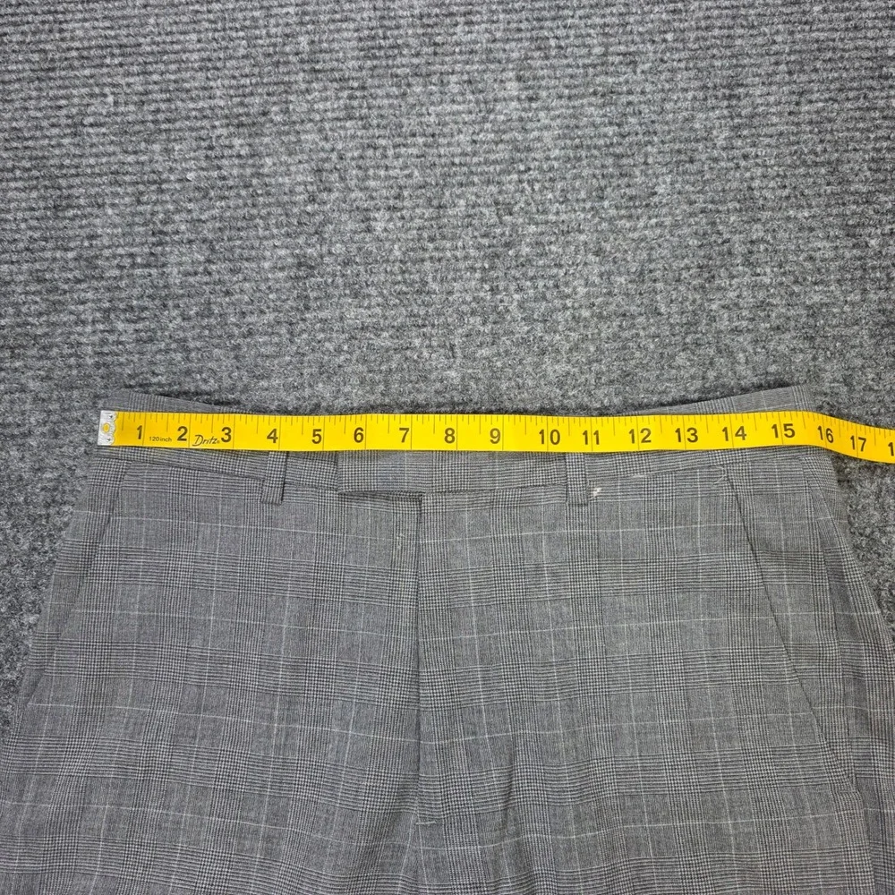 Banana Republic Glen Plaid Wool Dress Pants Men's 31x32 Gray Stretch Windowpane